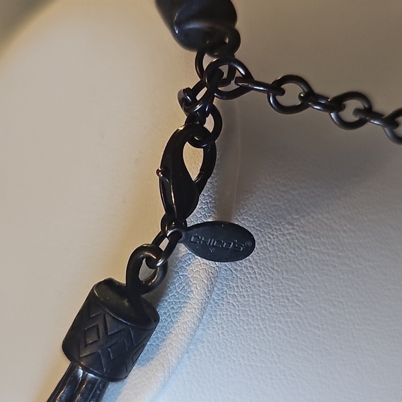 Chico’s Modernist Floral Multi-Strand Pendant Necklace - Picture 4 of 6